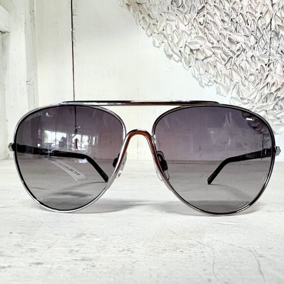 Swarovski SW 138 Gunmetal Frame Grey Gradient Lens Aviator Sunglasses - Picture 3 of 10